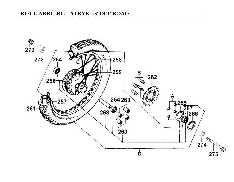 Roue Arriere   Stryker Off Road KYMCO Pièces Moto Kymco STRYKER 125 4T