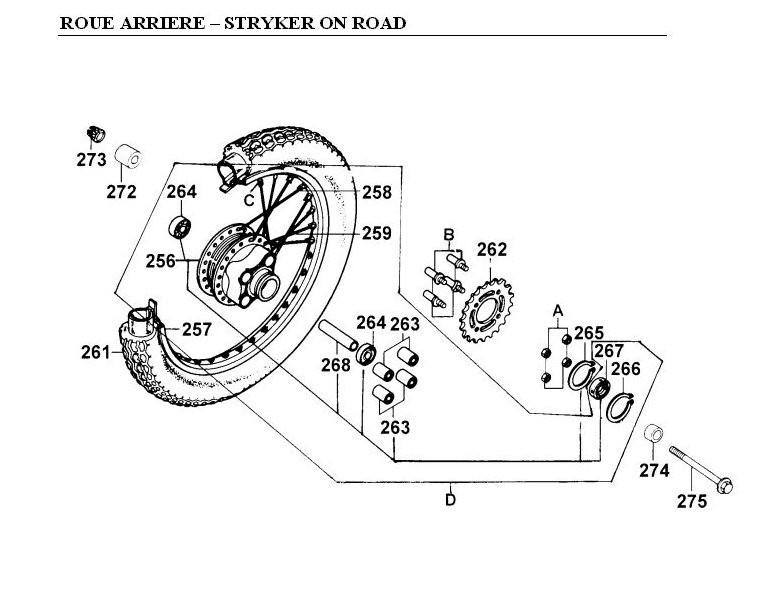 Roue Arriere On Road KYMCO Pièces Moto Kymco STRYKER 125 4T