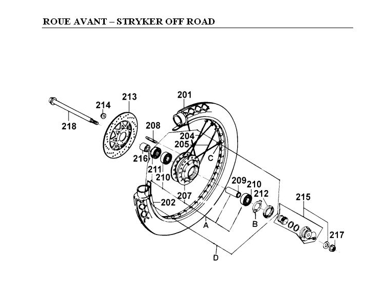 Roue Avant   Stryker Off Road KYMCO Pièces Moto Kymco STRYKER 125 4T