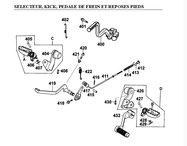 Selecteur   Kick   Pedale De Frein KYMCO Pièces Moto Kymco STRYKER 125 4T