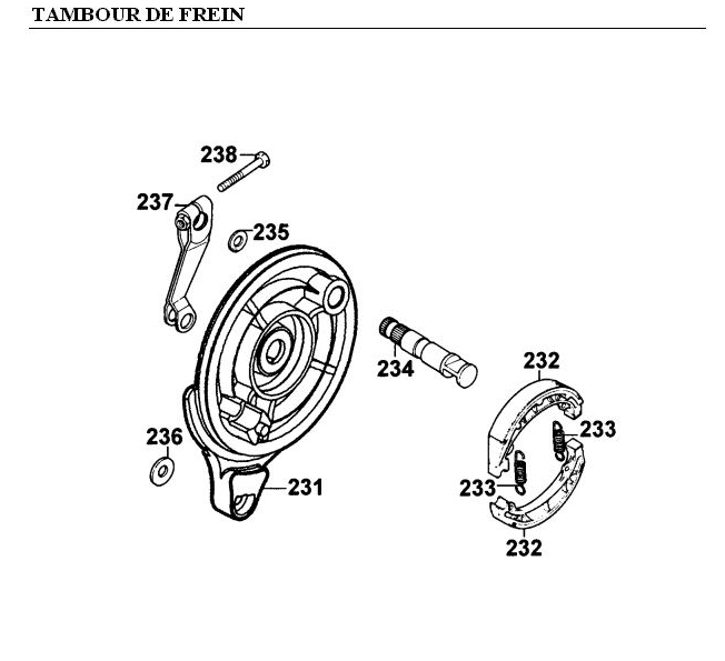 JEU DE MACHOIRES DE FREIN  KYMCO pour TAMBOUR DE FREIN de STRYKER125