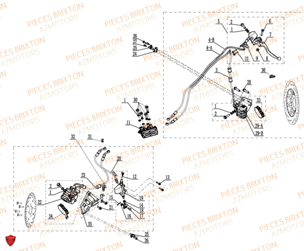 Freinage Complet Abs BRIXTON Pièces Brixton SUNRAY BX 125 R ABS EURO 5
