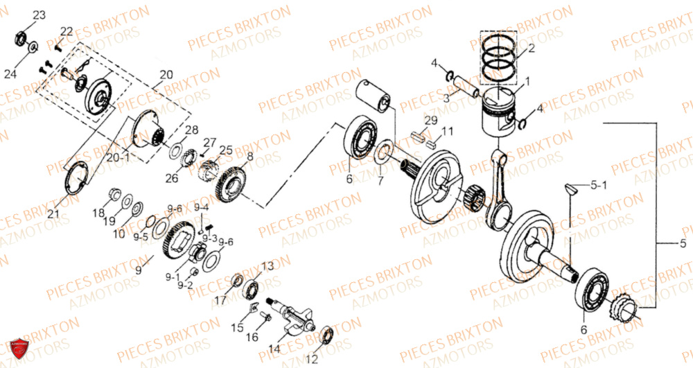 Vilebrequin BRIXTON Pièces Brixton SUNRAY BX 125 R ABS EURO 5