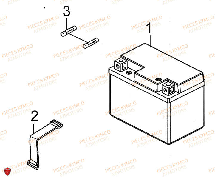BATTERIE YTX7A-BS YUASA (ORIGINE) KYMCO pour BATTERIE de SUPER8-50-2T