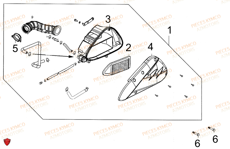Boite A Air KYMCO Pieces SUPER 8 50cc 2T EURO II (KF10AA)
