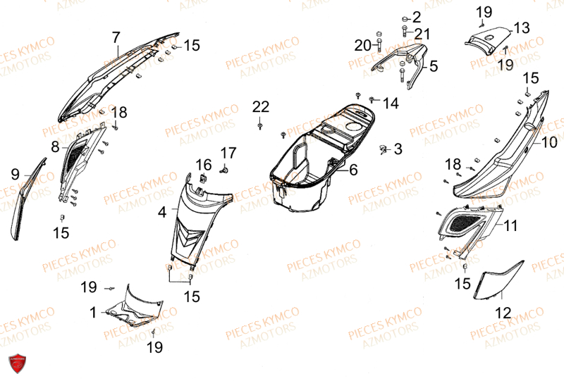 CARENAGE ARRIERE pour SUPER8-50-2T