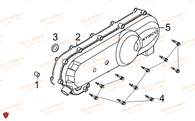 Carter De Transmission KYMCO Pieces SUPER 8 50cc 2T EURO II (KF10AA)