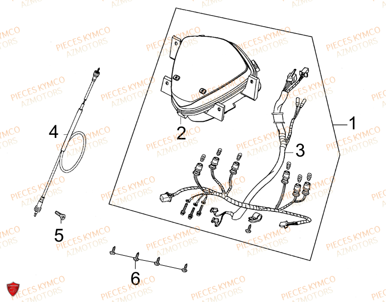 Compteur KYMCO Pieces SUPER 8 50cc 2T EURO II (KF10AA)