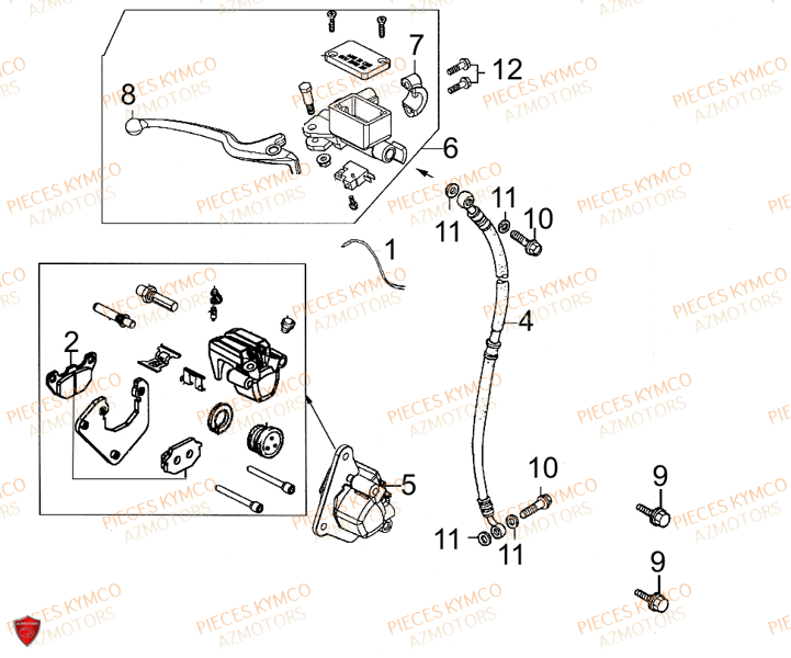 FREIN_AVANT KYMCO Pièces Scooter SUPER8-50-2T