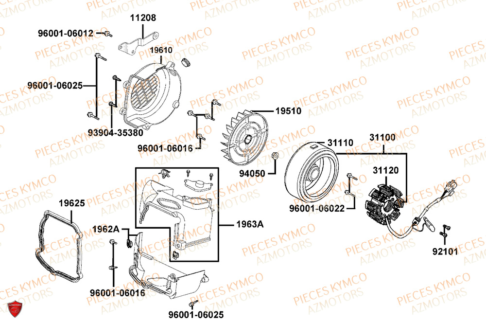 Allumage KYMCO Pièces SUPER 8 50R 4T EURO5+ (KP10GD)