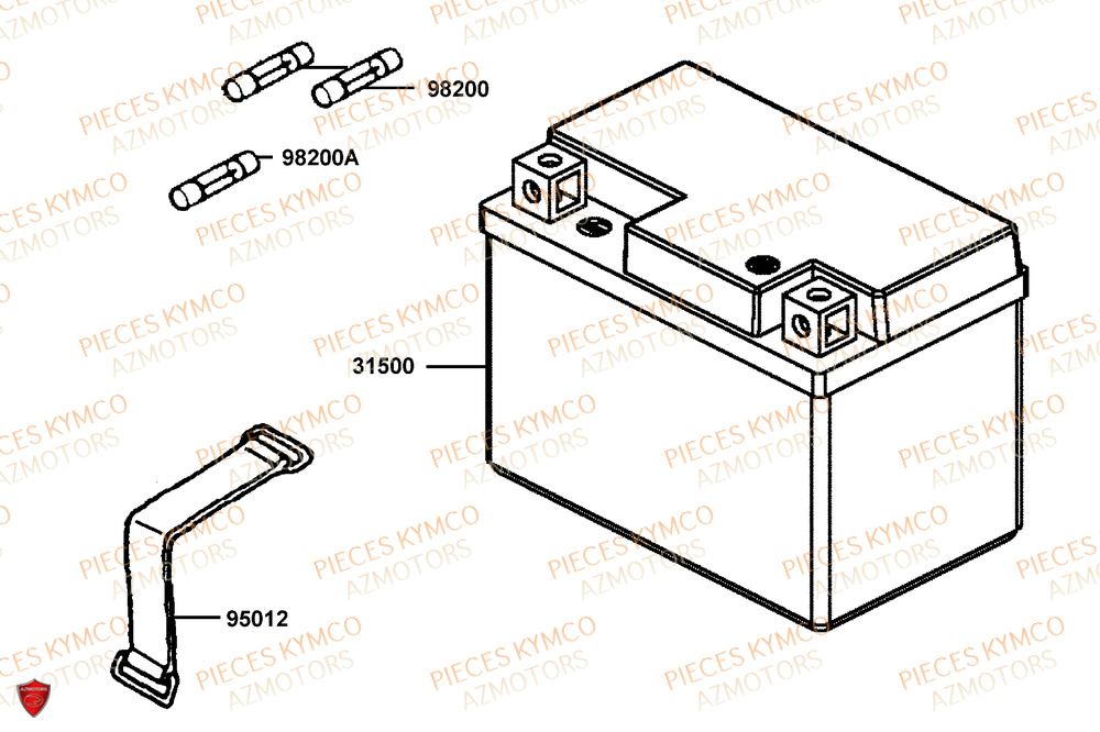 Batterie KYMCO Pièces SUPER 8 50R 4T EURO5+ (KP10GD)