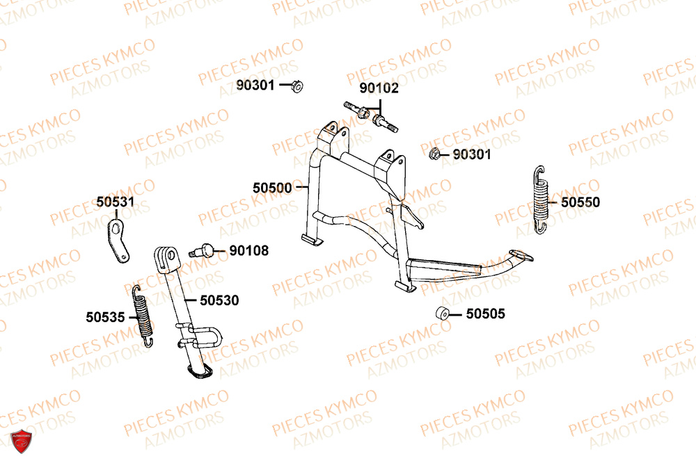 Bequille KYMCO Pièces SUPER 8 50R 4T EURO5+ (KP10GD)