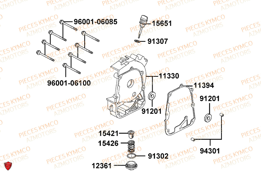 Carter Droit KYMCO Pièces SUPER 8 50R 4T EURO5+ (KP10GD)