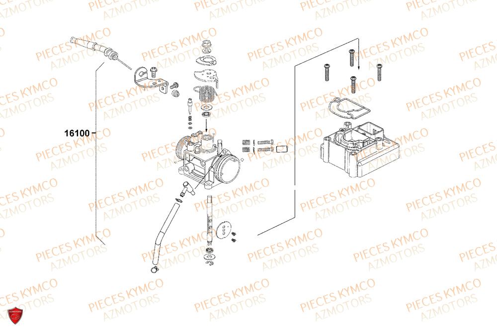 Corps Papillon KYMCO Pièces SUPER 8 50R 4T EURO5+ (KP10GD)