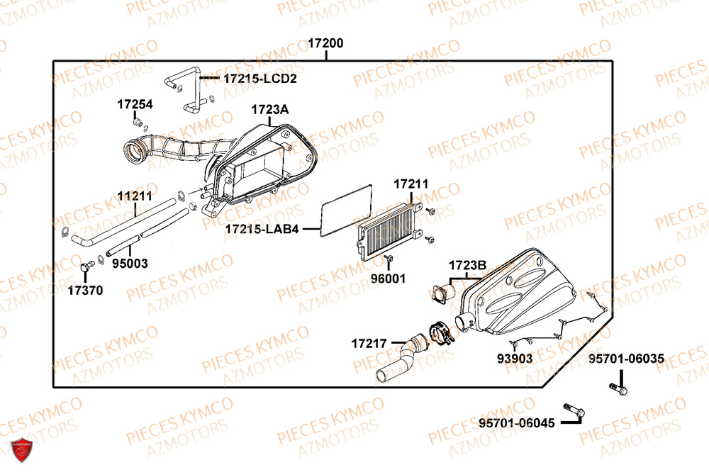 Filtre A Air KYMCO Pièces SUPER 8 50R 4T EURO5+ (KP10GD)