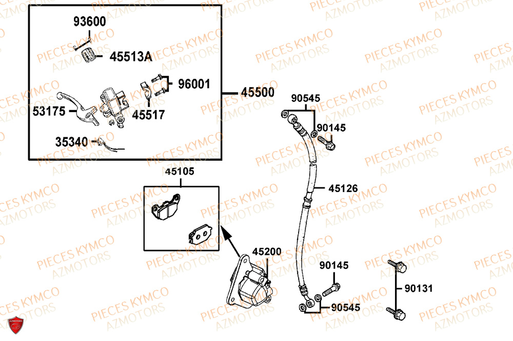 Frein Avant KYMCO Pièces SUPER 8 50R 4T EURO5+ (KP10GD)