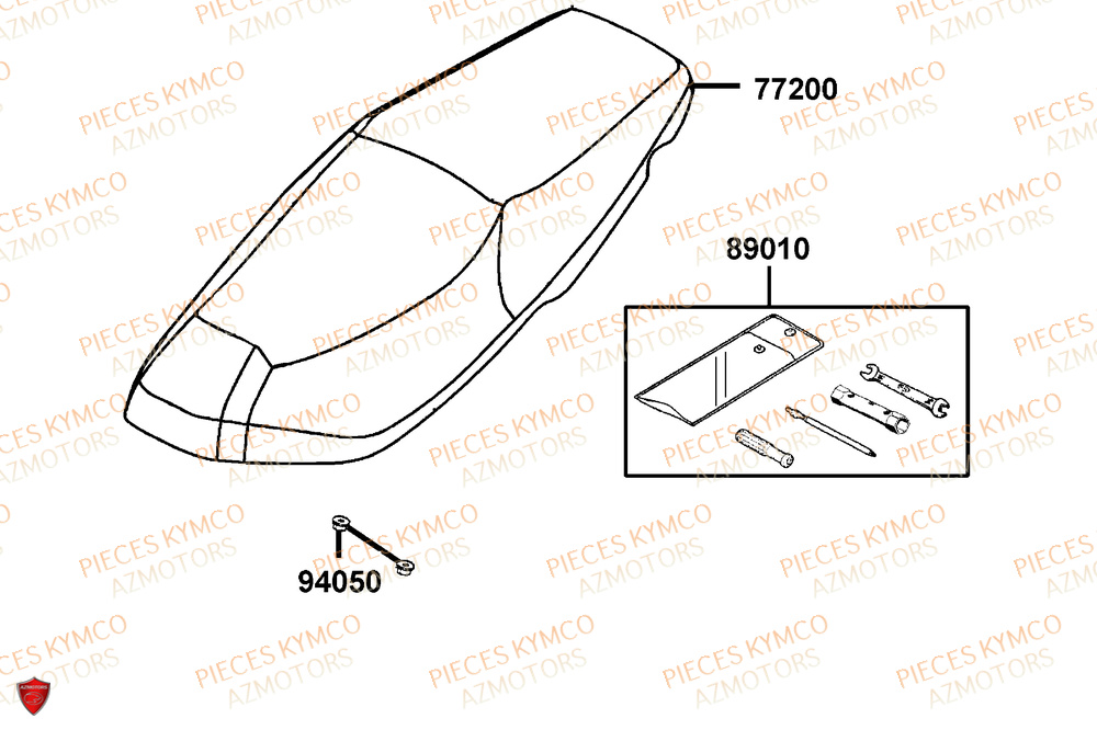 Selle KYMCO Pièces SUPER 8 50R 4T EURO5+ (KP10GD)