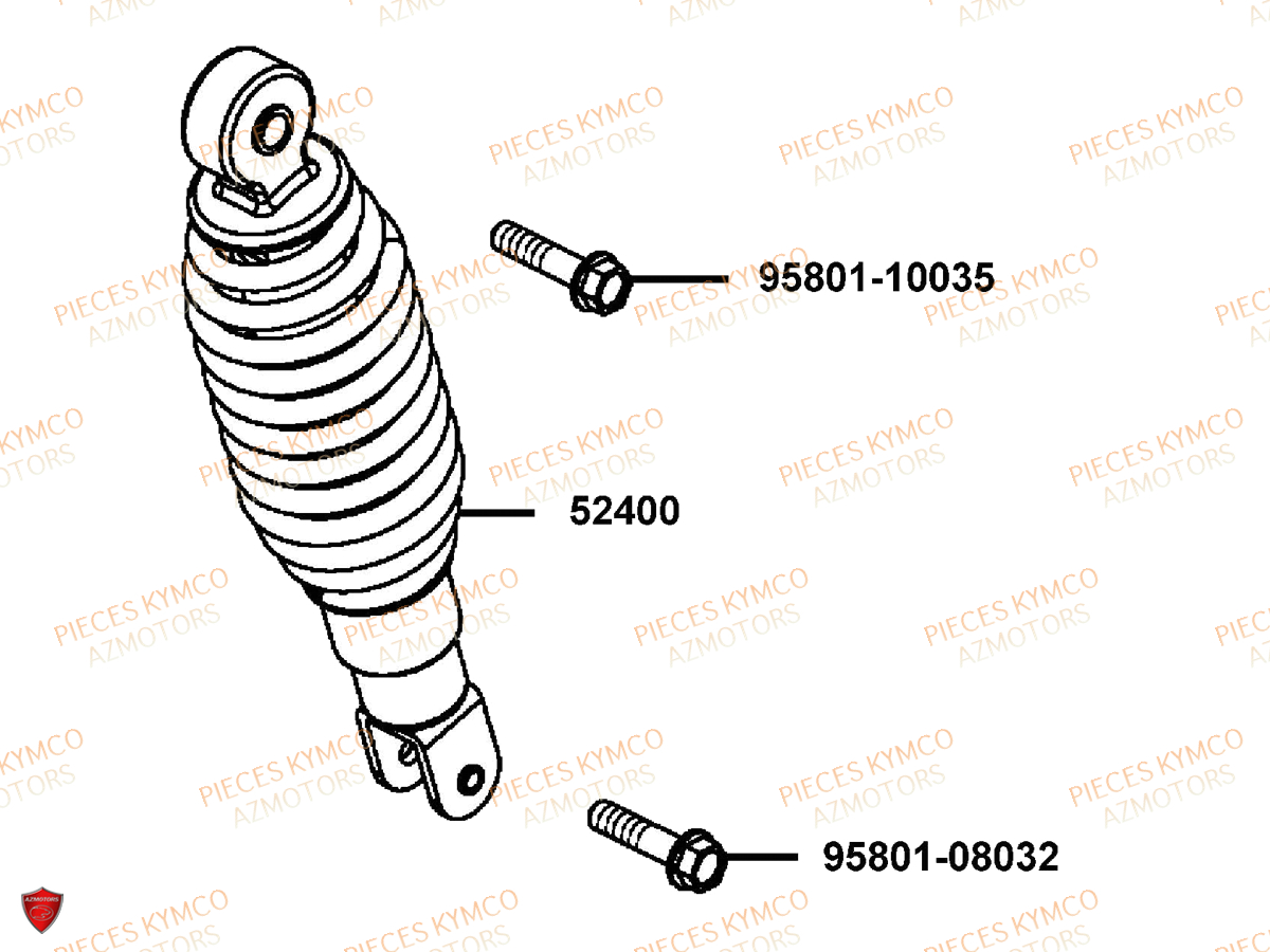Amortisseur KYMCO Pieces SUPER 8 50 MMC (KF10CA)