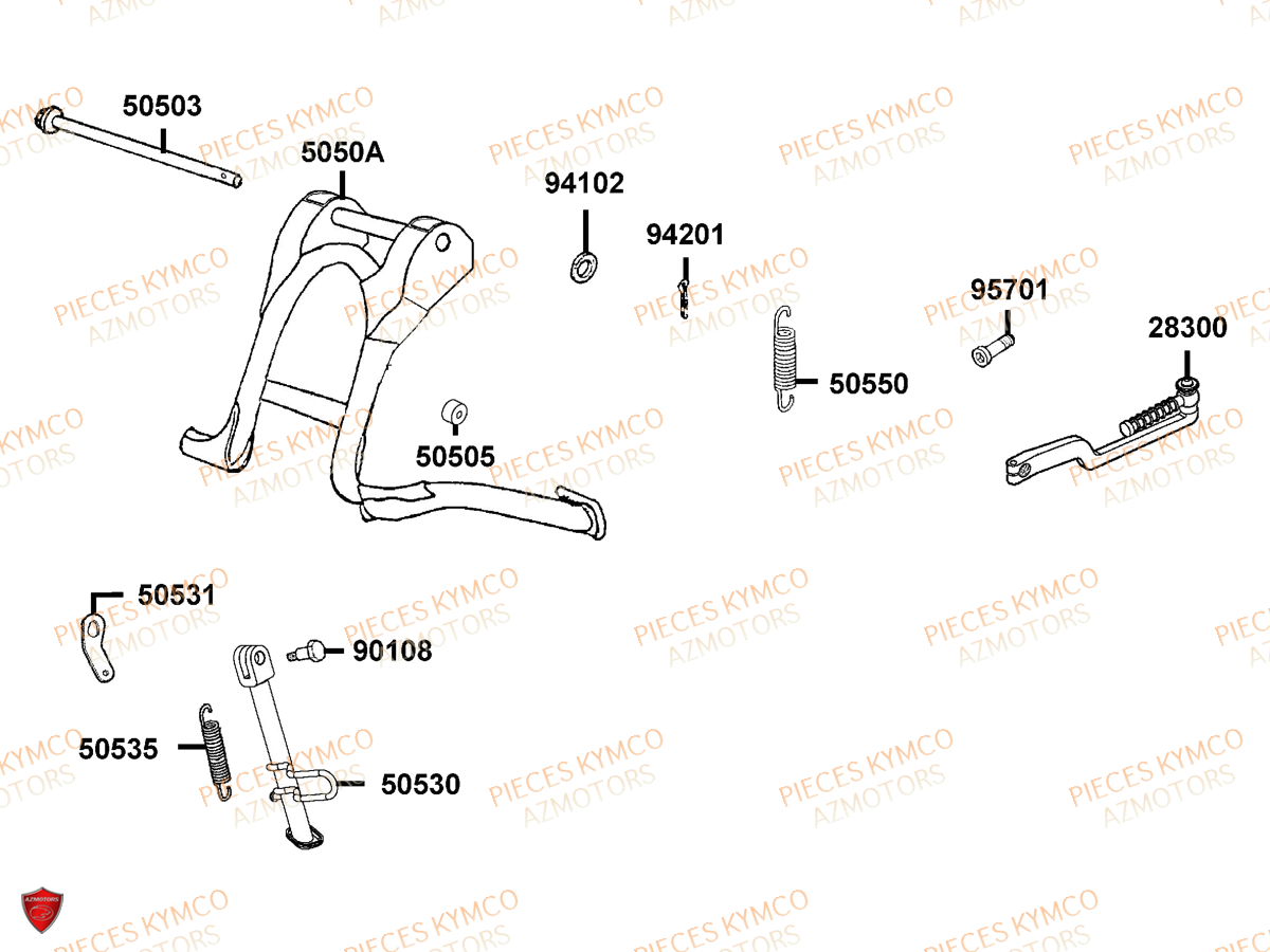 Bequilles KYMCO Pieces SUPER 8 50 MMC (KF10CA)