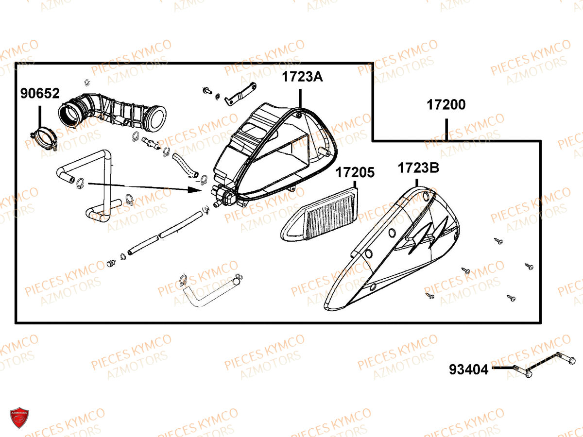 Boite A Air KYMCO Pieces SUPER 8 50 MMC (KF10CA)
