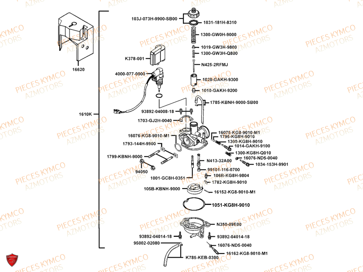CARBURATEUR KYMCO Pieces Scooter Kymco SUPER 8 2T MMC [2014]
