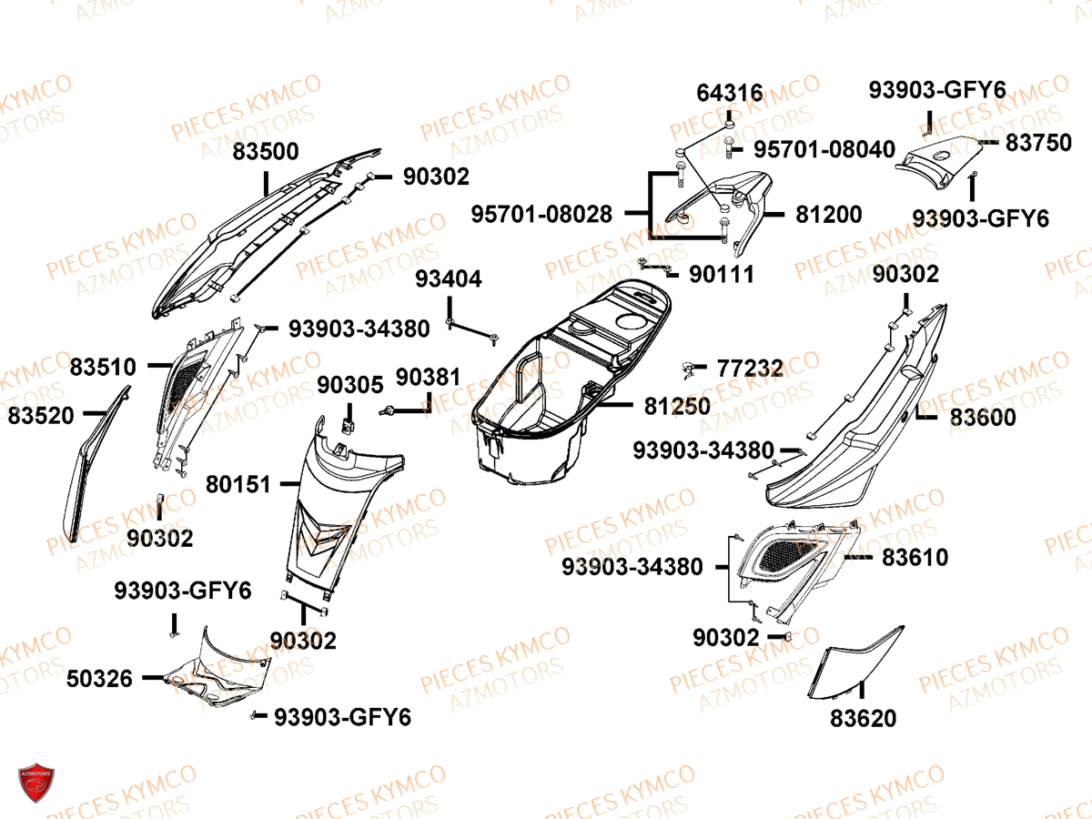 CARENAGE ARRIERE pour SUPER8 50 2T MMC