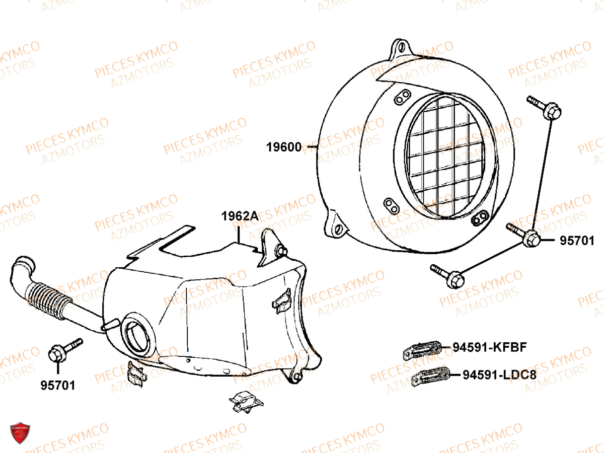 Carter De Refroidissement KYMCO Pieces SUPER 8 50 MMC (KF10CA)