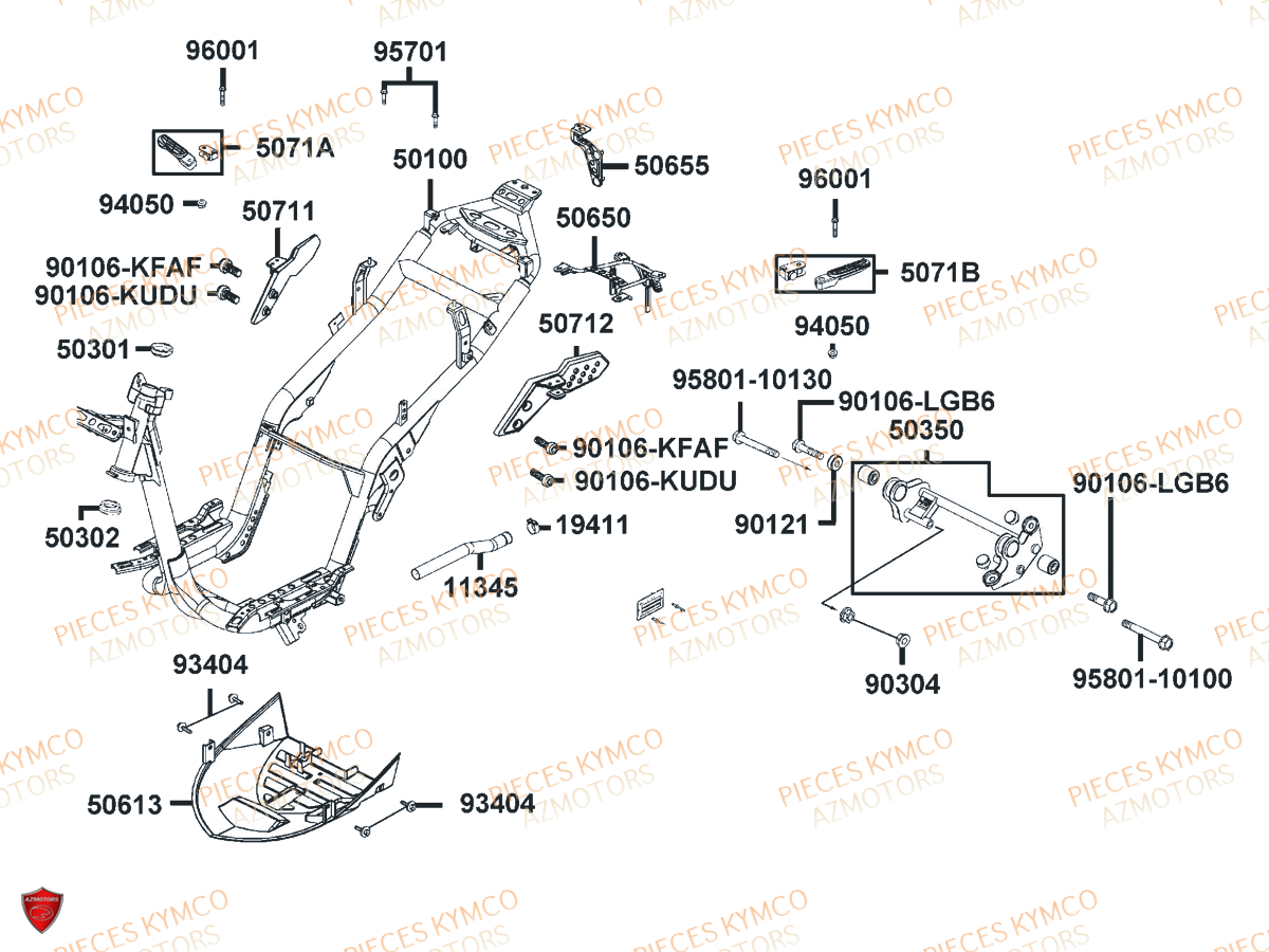 Chassis KYMCO Pieces SUPER 8 50 MMC (KF10CA)