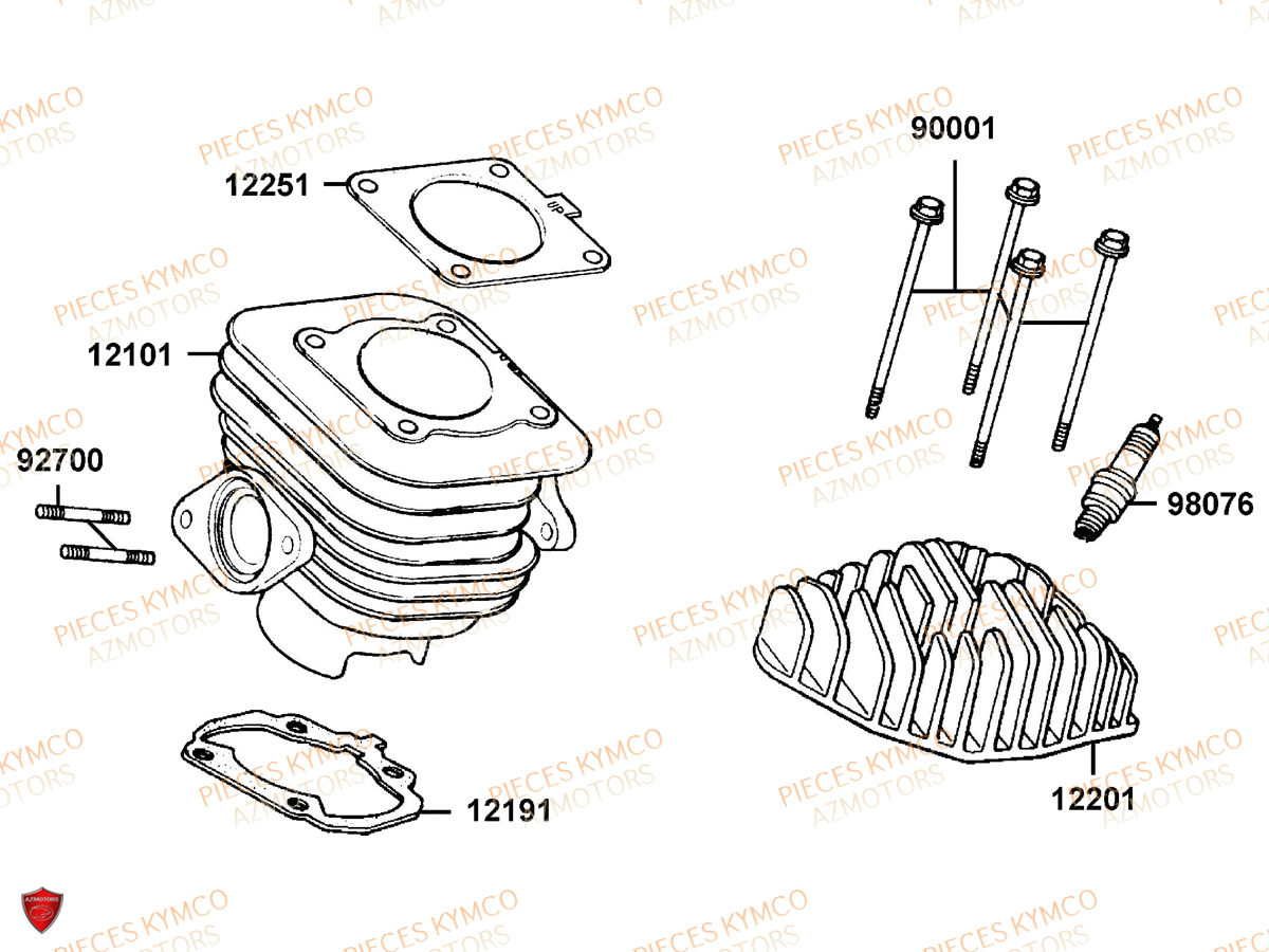 CYLINDRE KYMCO Pieces Scooter Kymco SUPER 8 2T MMC [2014]