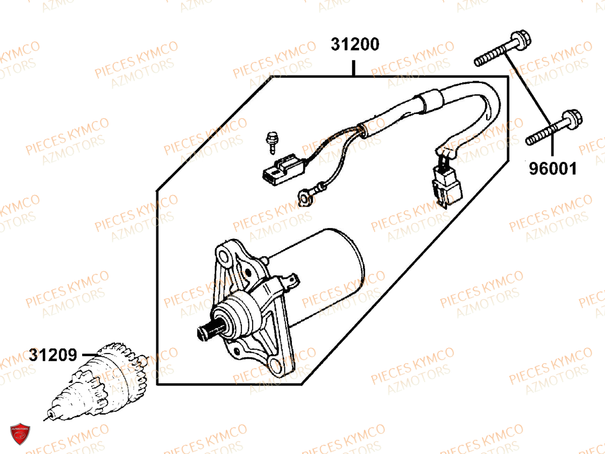 Demarreur KYMCO Pieces SUPER 8 50 MMC (KF10CA)