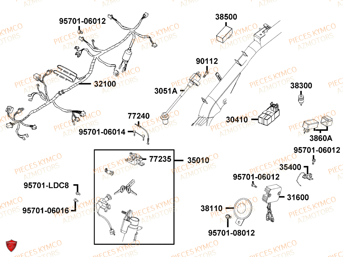 Equipement Electrique KYMCO Pieces SUPER 8 50 MMC (KF10CA)