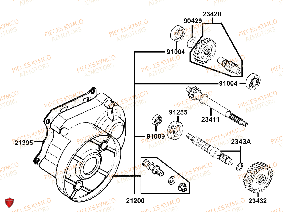 Transmission KYMCO Pieces SUPER 8 50 MMC (KF10CA)