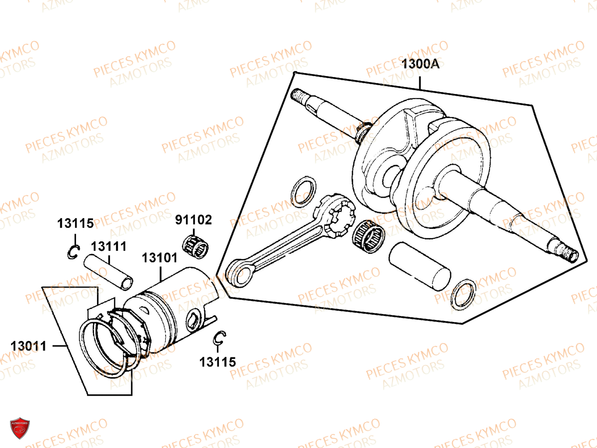 Vilebrequin KYMCO Pieces SUPER 8 50 MMC (KF10CA)