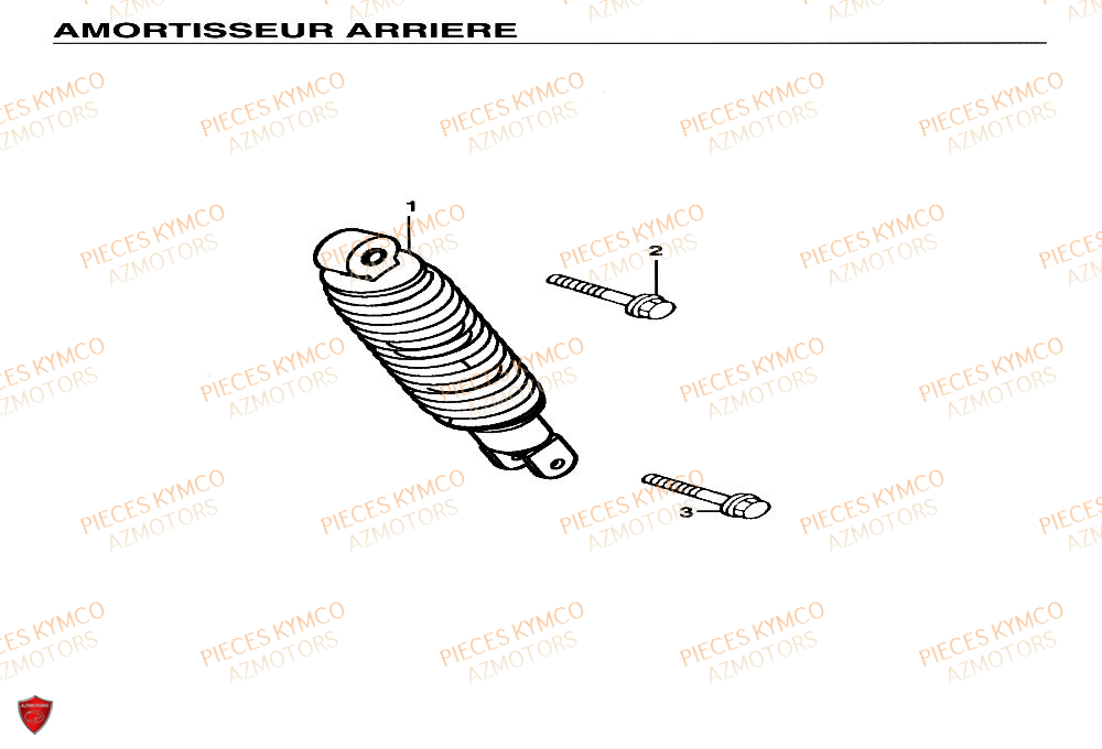 Amortisseur KYMCO Pieces SUPER 9 AC 50cc 2T EURO II (SF10DM)