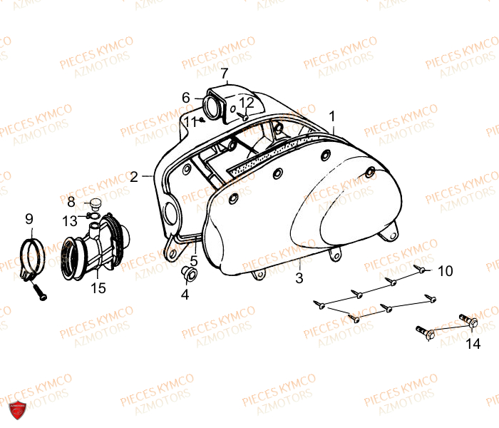 Boite A Air KYMCO Pieces SUPER 9 AC 50cc 2T EURO II (SF10DM)