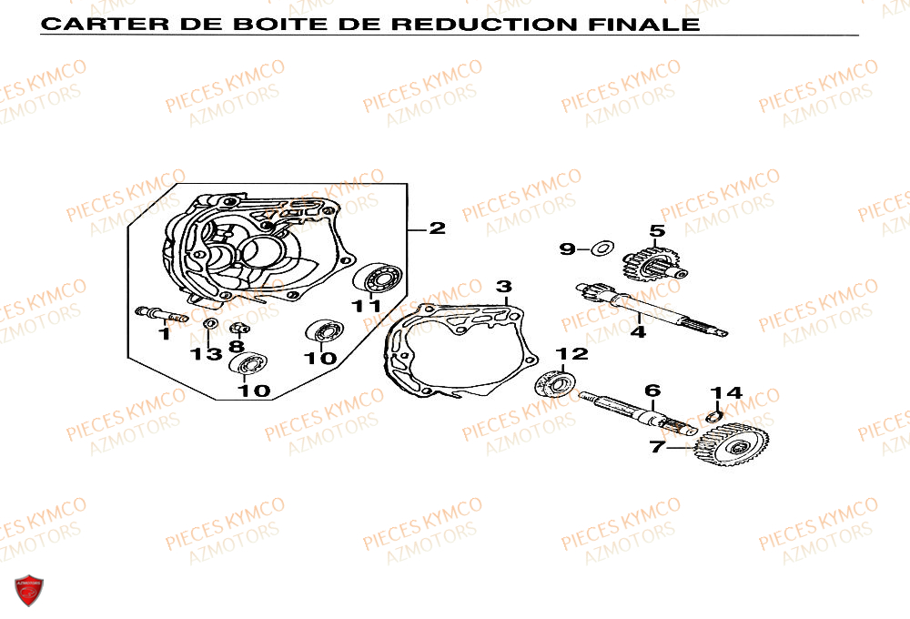 Carter De Boite KYMCO Pieces SUPER 9 AC 50cc 2T EURO II (SF10DM)