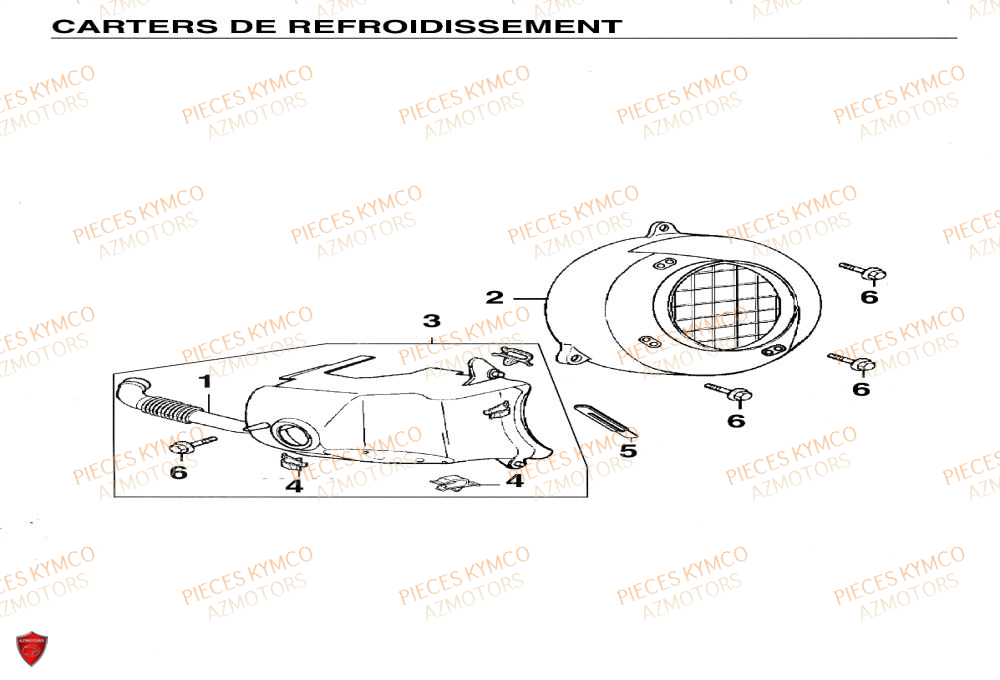 Carter De Refroidissement KYMCO Pieces SUPER 9 AC 50cc 2T EURO II (SF10DM)