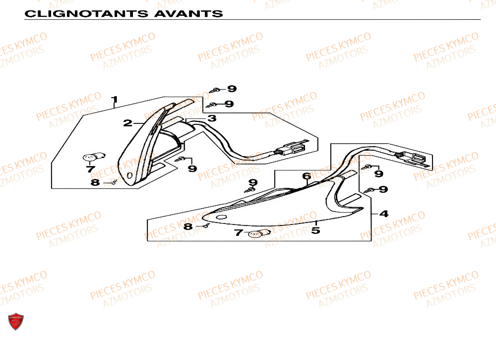 CLIGNOTANTS AVANT pour SUPER9-AC