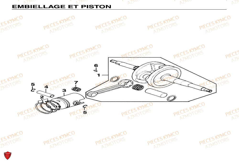 Embiellage KYMCO Pieces SUPER 9 AC 50cc 2T EURO II (SF10DM)