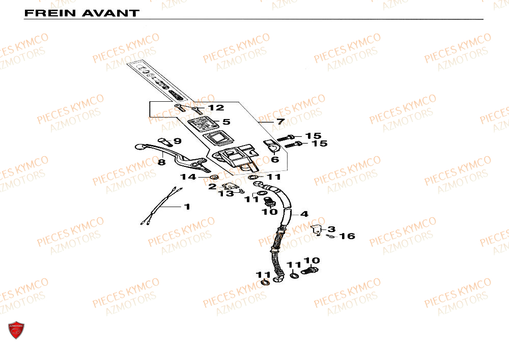 Frein Avant KYMCO Pieces SUPER 9 AC 50cc 2T EURO II (SF10DM)