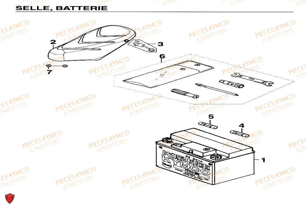 BATTERIE YTX4L-BS YUASA (ORIGINE) KYMCO pour SELLE de SUPER9-AC