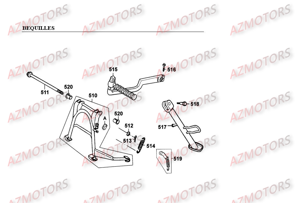 Bequilles KYMCO Pieces SUPER 9 LC 50cc 2T EURO I