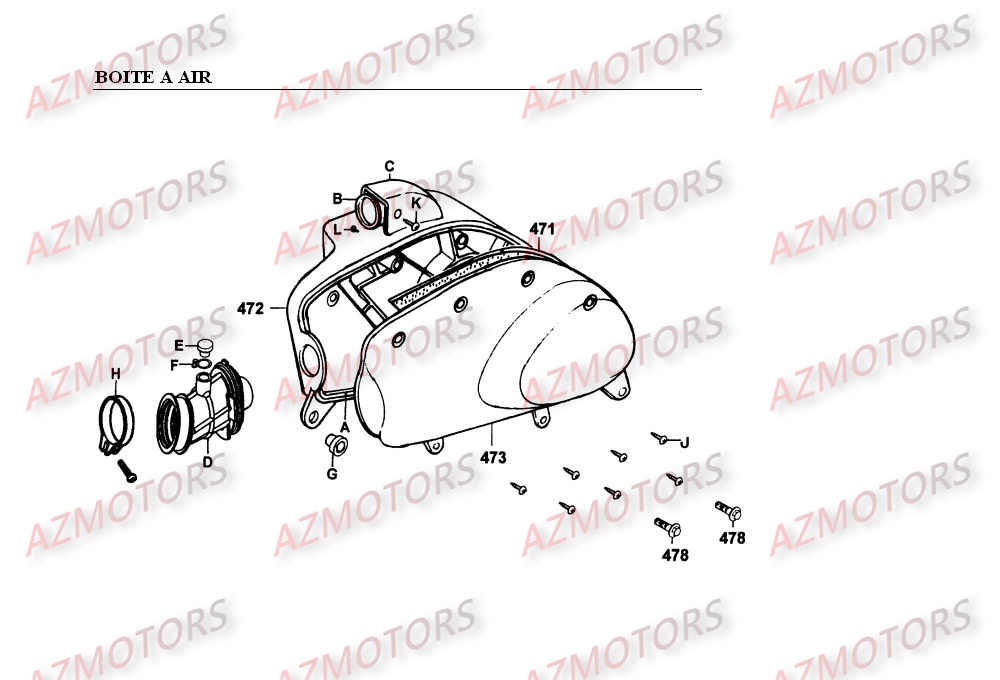 BOITE A AIR KYMCO SUPER9 LC