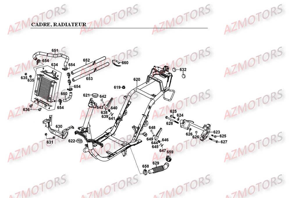 CADRE   RADIATEUR KYMCO SUPER9 LC