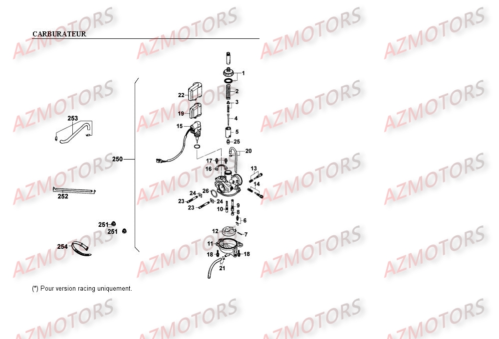 Carburateur KYMCO Pieces SUPER 9 LC 50cc 2T EURO I