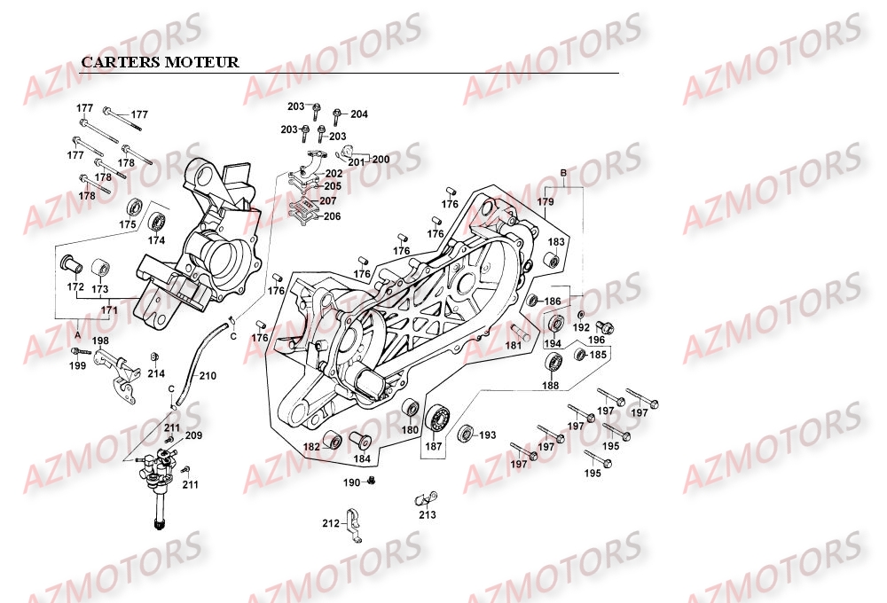 Carter Moteur KYMCO Pieces SUPER 9 LC 50cc 2T EURO I