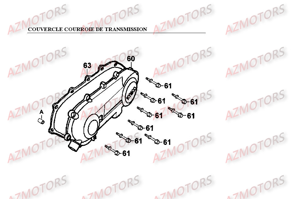 Couvercle Courroie De Transmission KYMCO Pieces SUPER 9 LC 50cc 2T EURO I