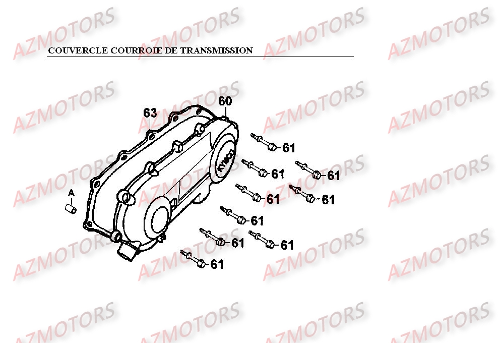 COUVERCLE COURROIE DE TRANSMISSION KYMCO SUPER9 LC