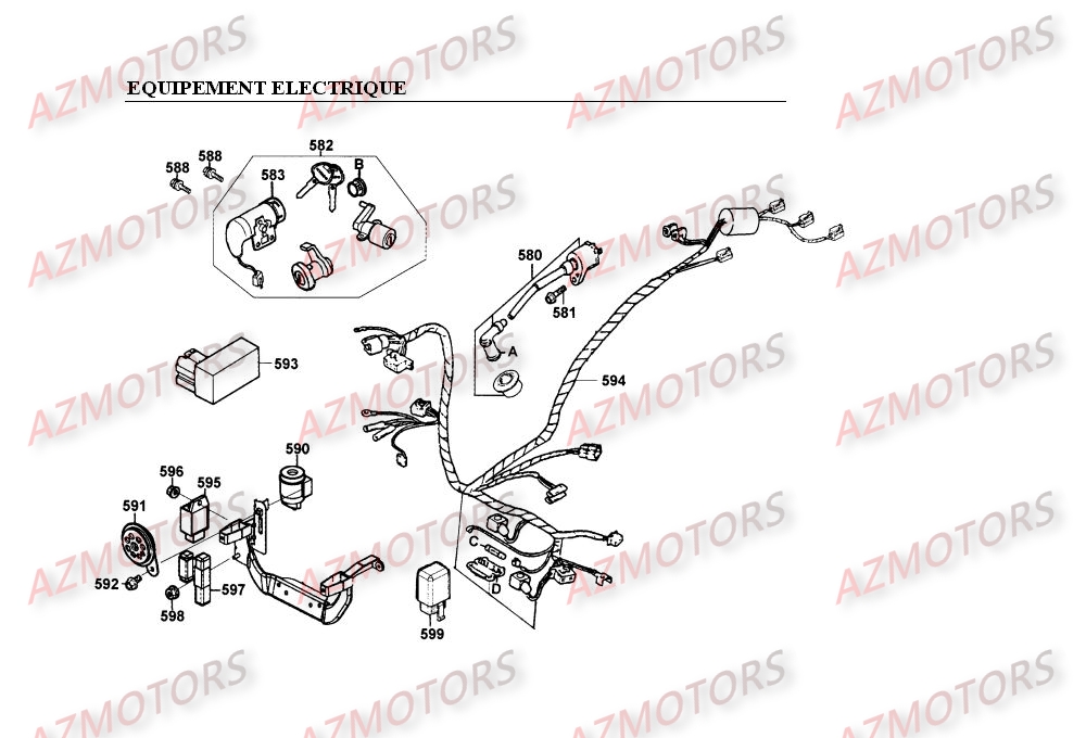 EQUIPEMENT ELECTRIQUE KYMCO Pièces Scooter SUPER SUPER 9 LC 50cc 2T EURO II 