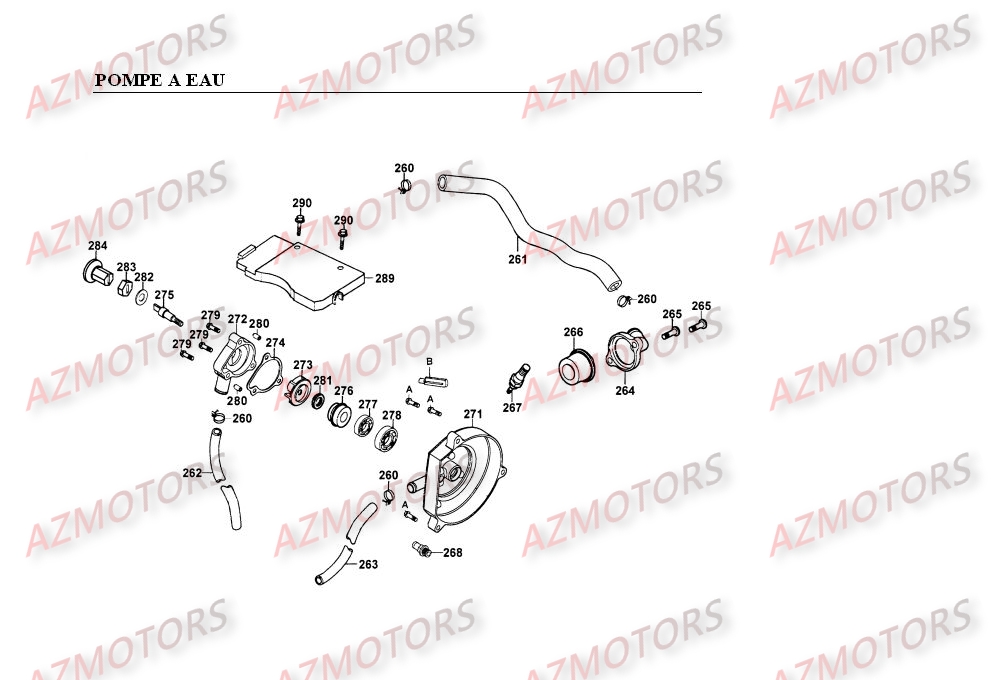 Pompe A Eau KYMCO Pieces SUPER 9 LC 50cc 2T EURO I